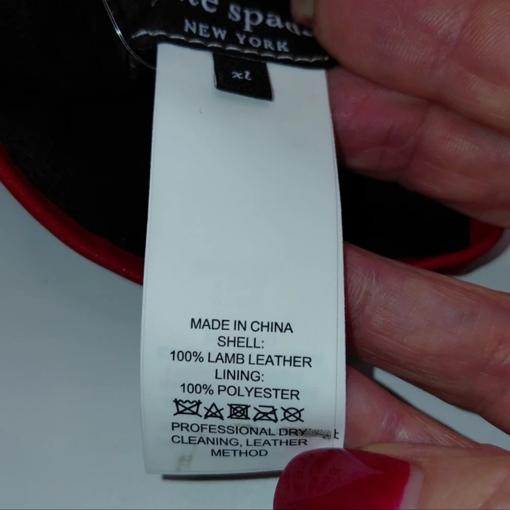 NWT Kate Spade Red Lambskin Leather gloves XL